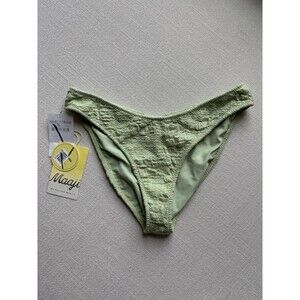 Maaji Green Textured Bikini Bottom Small NWT - Smocked Sage Swim